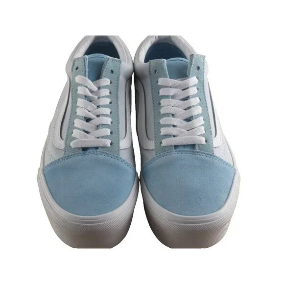 Vans Women's Old Skool Stackform Color Block Blue White Platform Shoes Size 9 - Picture 3 of 7